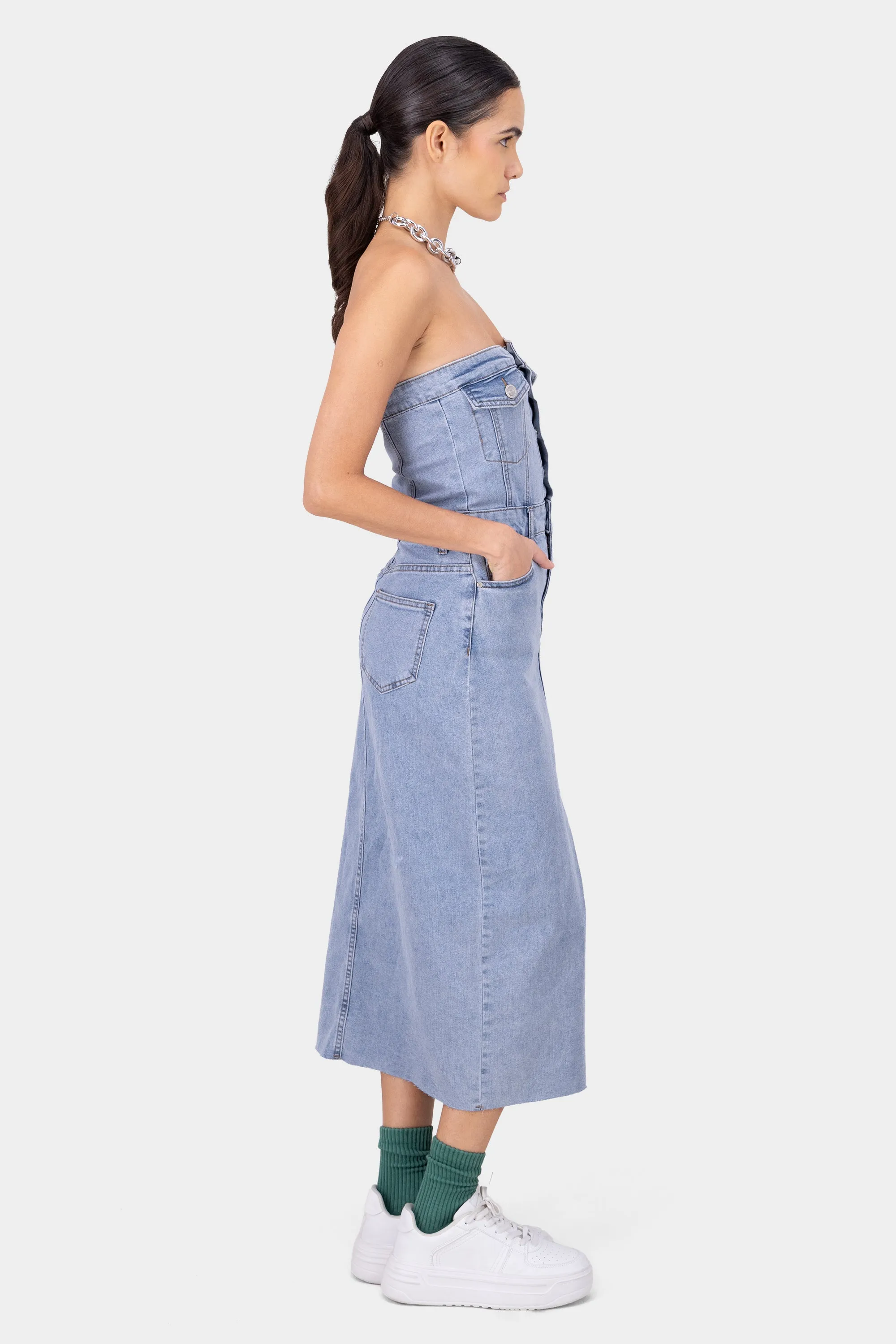 Vestido Denim Strapless sold by Shasa product image thumbnail 3