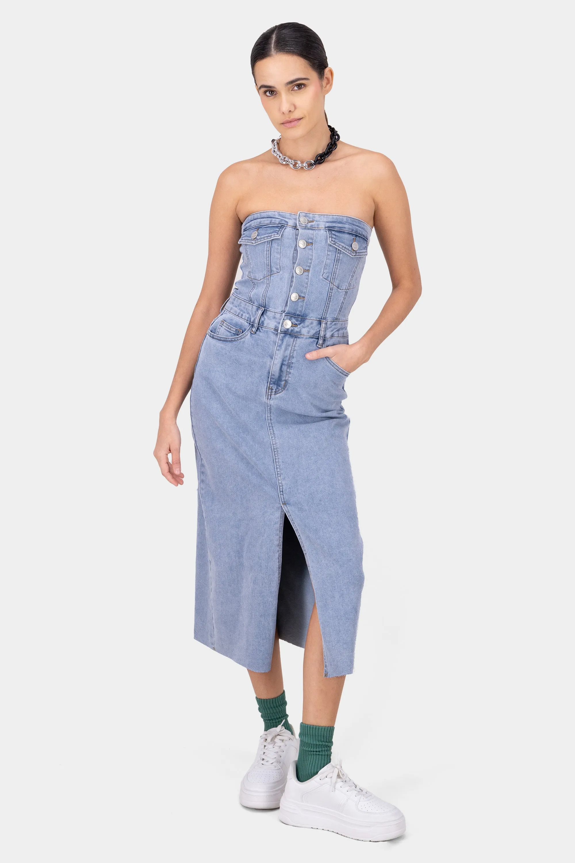 Vestido Denim Strapless sold by Shasa product image thumbnail 2