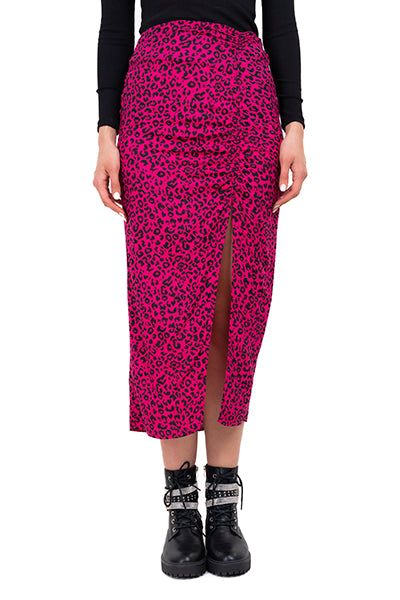Falda Midi Animal Print Abertura Pierna sold by Shasa