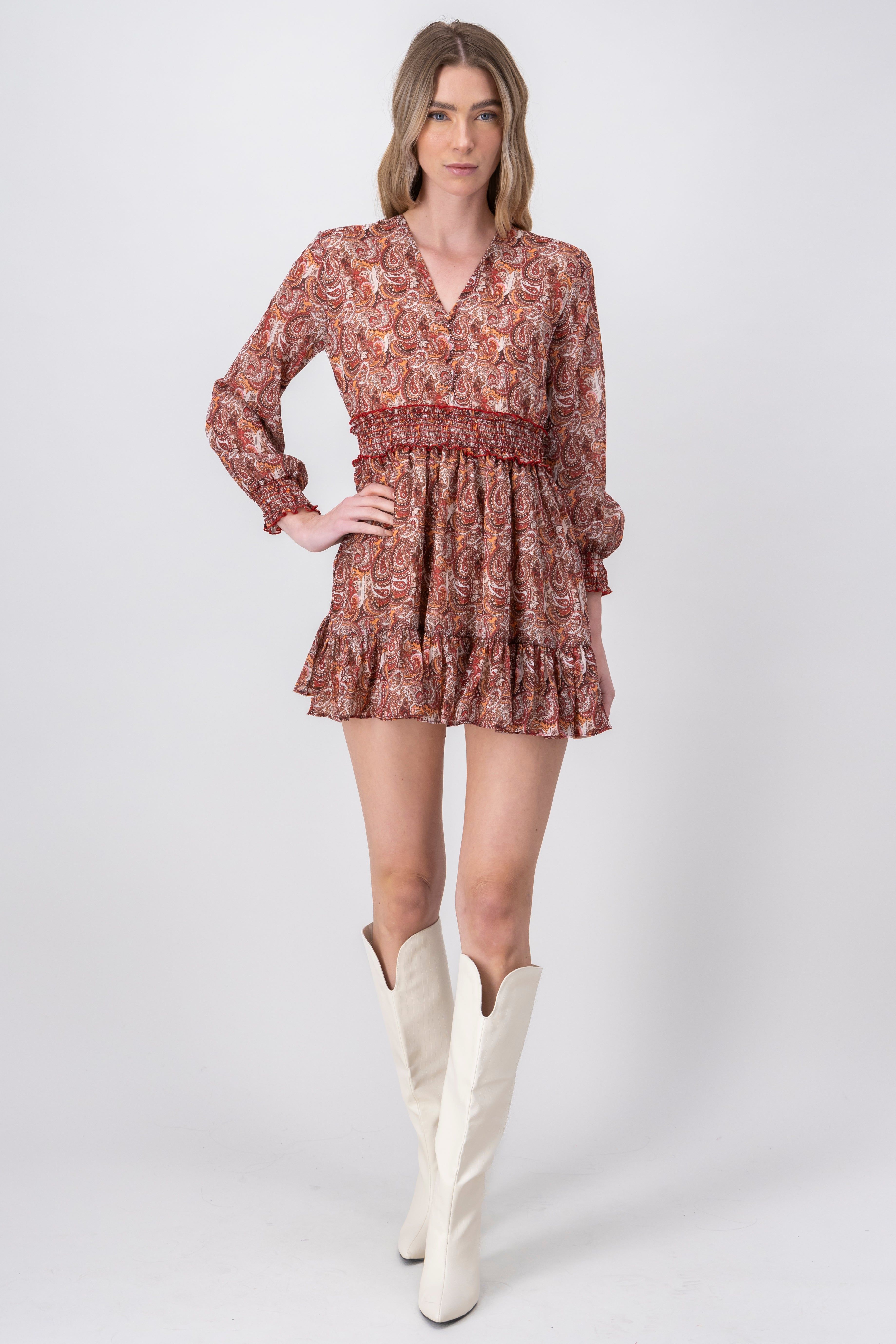 Vestido manga larga estampado paisley sold by Shasa product image thumbnail 2