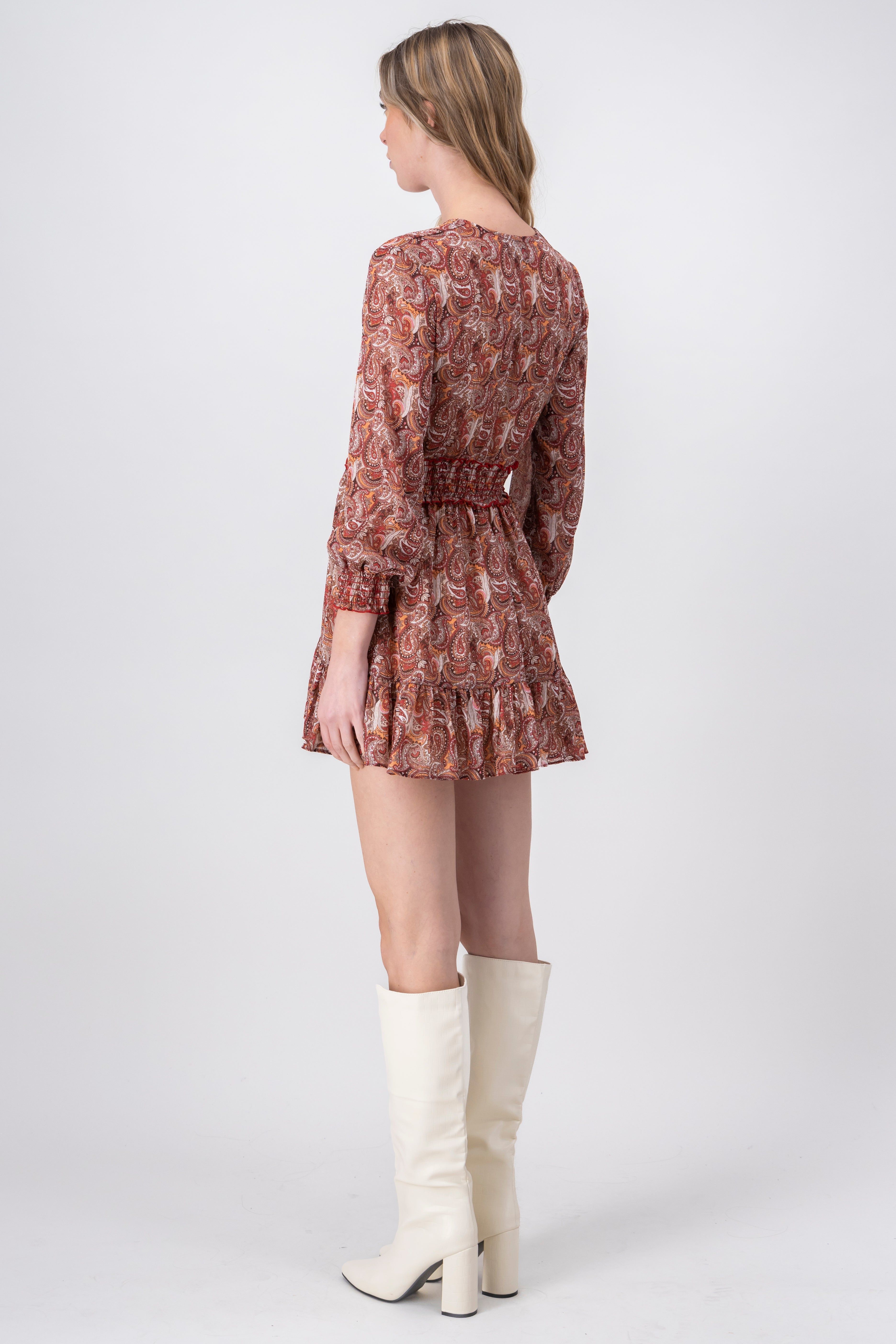 Vestido manga larga estampado paisley sold by Shasa product image thumbnail 4