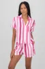 Camisa crop manga corta rayas sold by Shasa