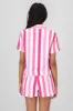 Camisa crop manga corta rayas sold by Shasa
