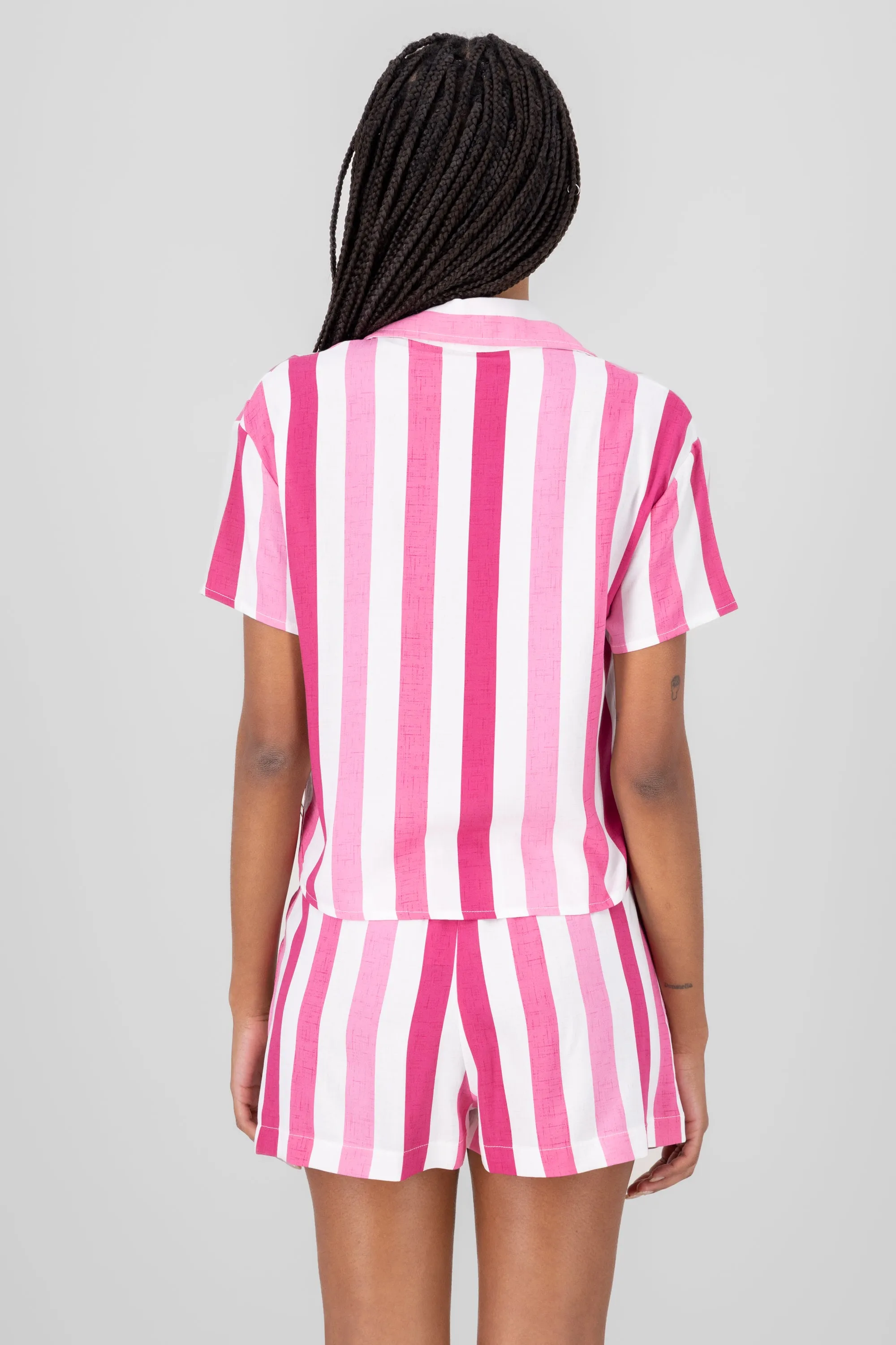 Camisa crop manga corta rayas sold by Shasa product image thumbnail 4