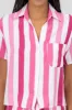 Camisa crop manga corta rayas sold by Shasa