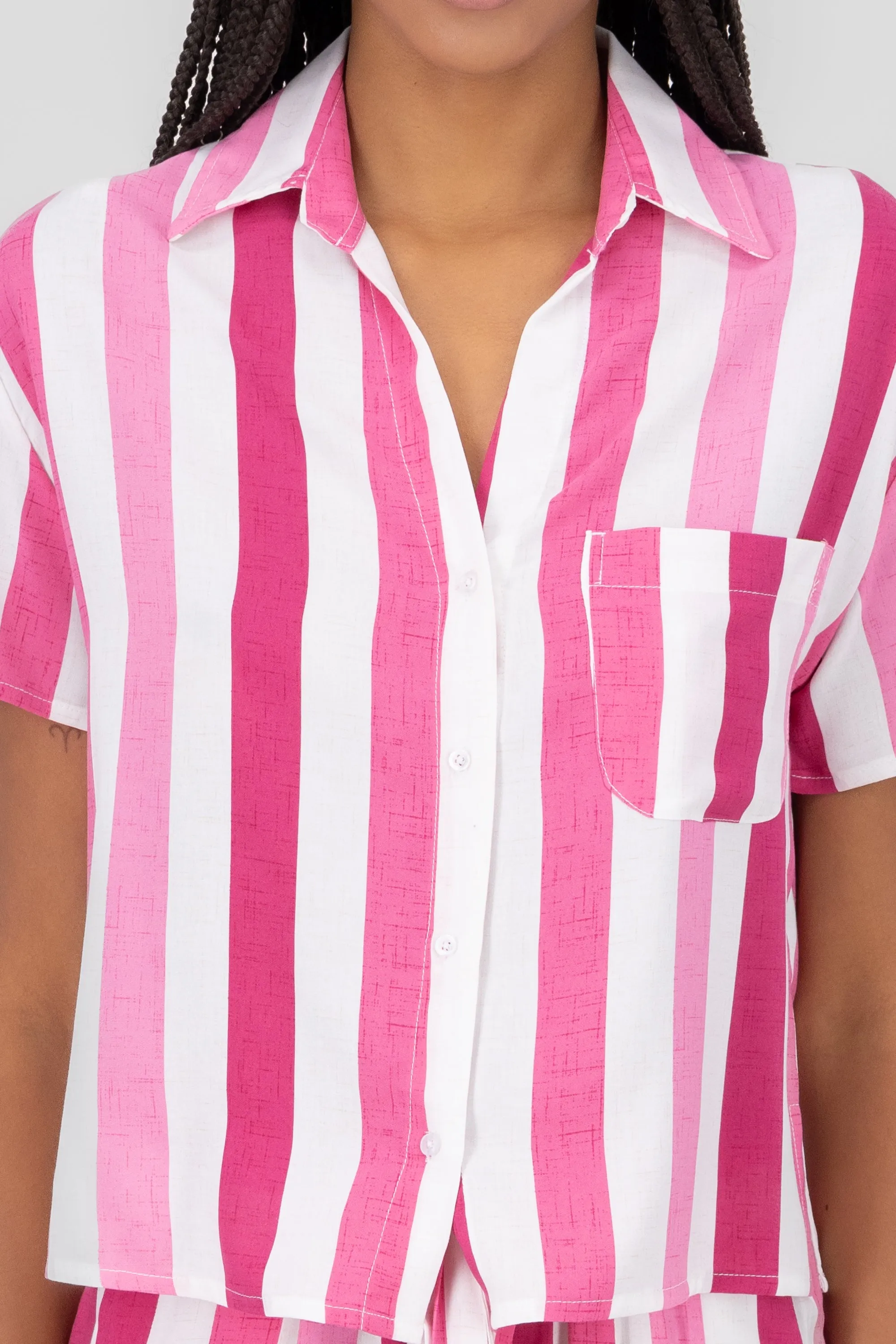 Camisa crop manga corta rayas sold by Shasa product image thumbnail 5