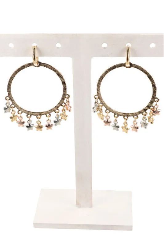 Aretes Circulo Multiestrellas sold by Shasa