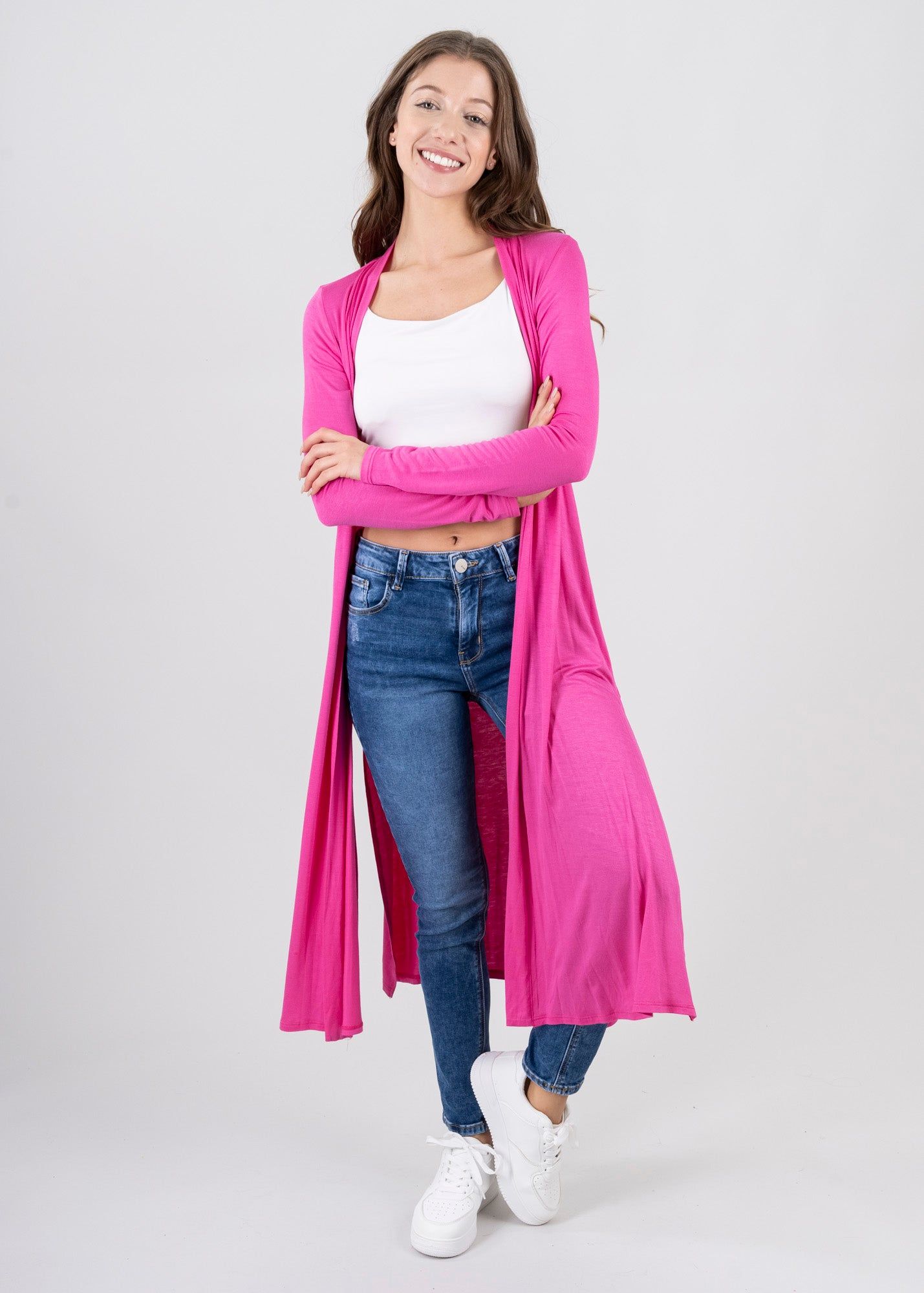 Cárdigan largo aberturas laterales sold by Shasa