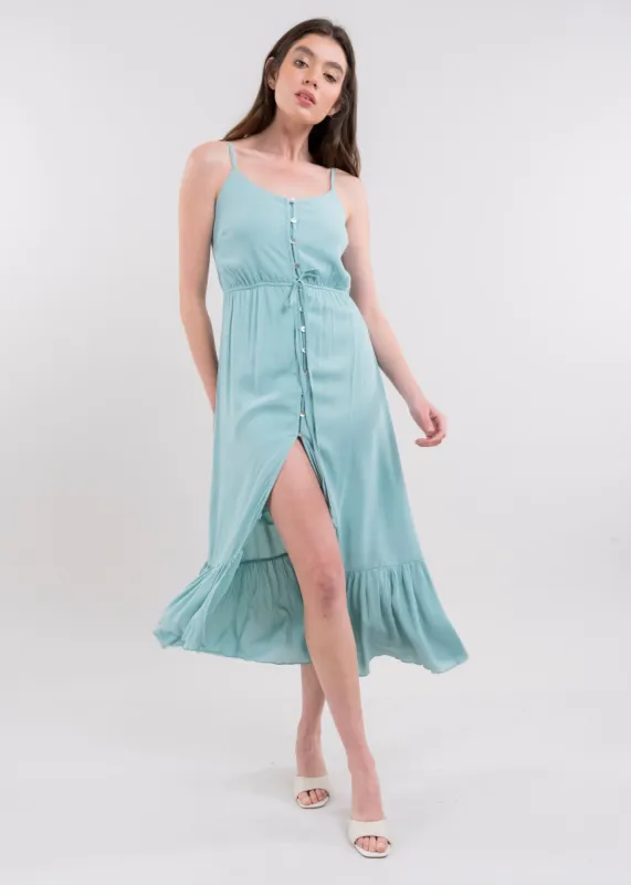 Vestido maxi botones delanteros sold by Shasa