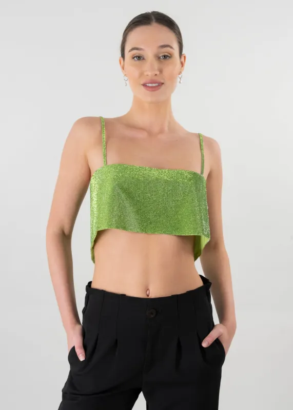 Top crop brillos tirantes sold by Shasa