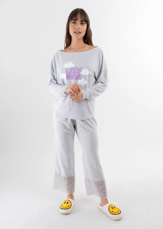 Pijama encaje frase sold by Shasa