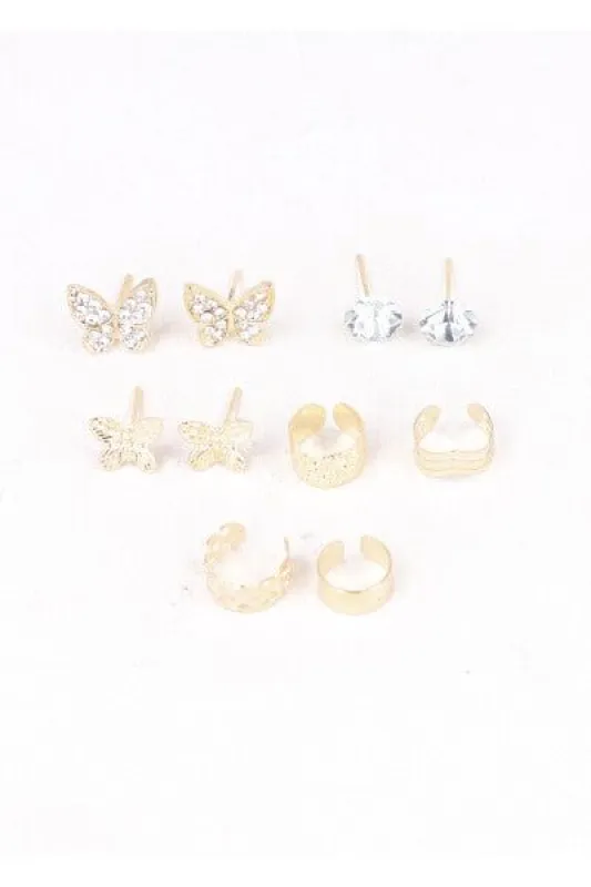 Set 3 aretes mariposa sold by Shasa