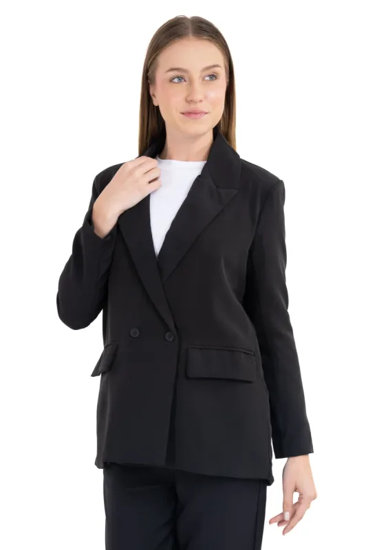 Saco largo cuello solapa liso sold by Shasa