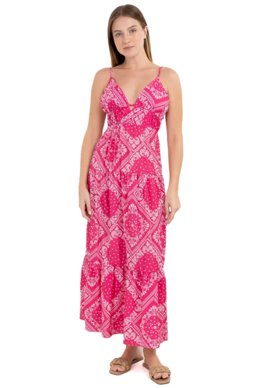 Vestido maxi cintura fruncida sold by Shasa