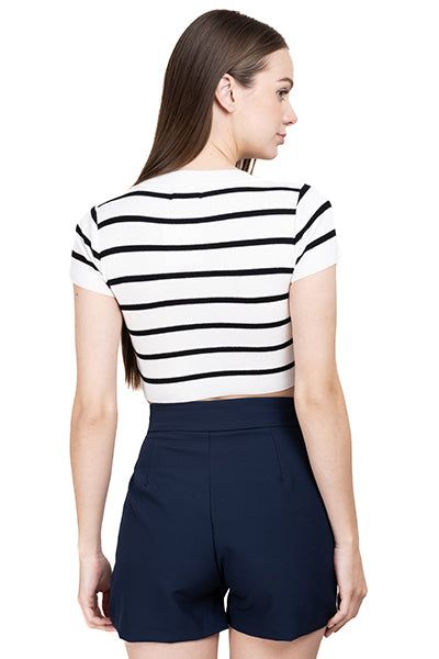 Top Crop Punto Manga Corta Rayas sold by Shasa product image thumbnail 4