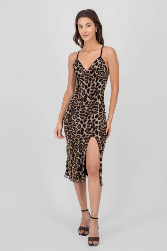 Vestido mesh estampado leopardo sold by Shasa