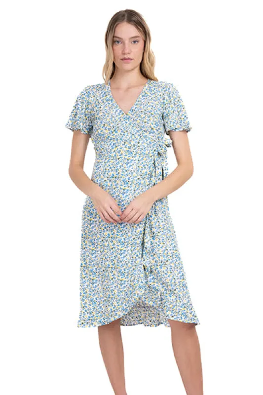 Vestido midi floreado escote cruzado sold by Shasa