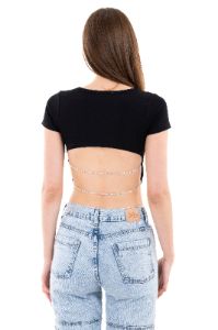 Top cadenas brillos espalda sold by Shasa