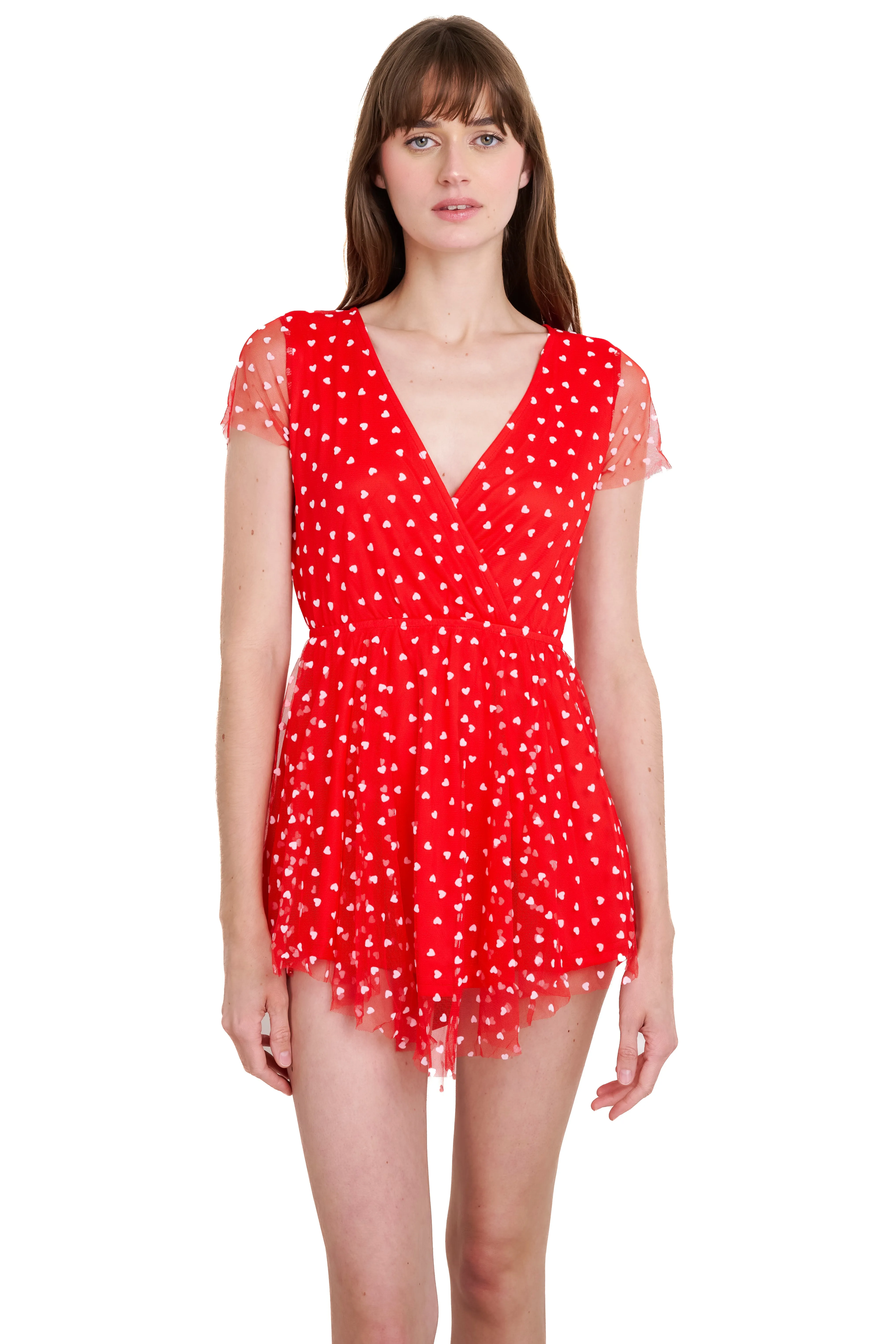 Vestido mini corazones flock sold by Shasa