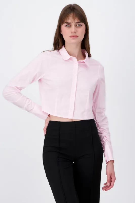 Camisa Crop Detalle Drapeado Mangas sold by Shasa