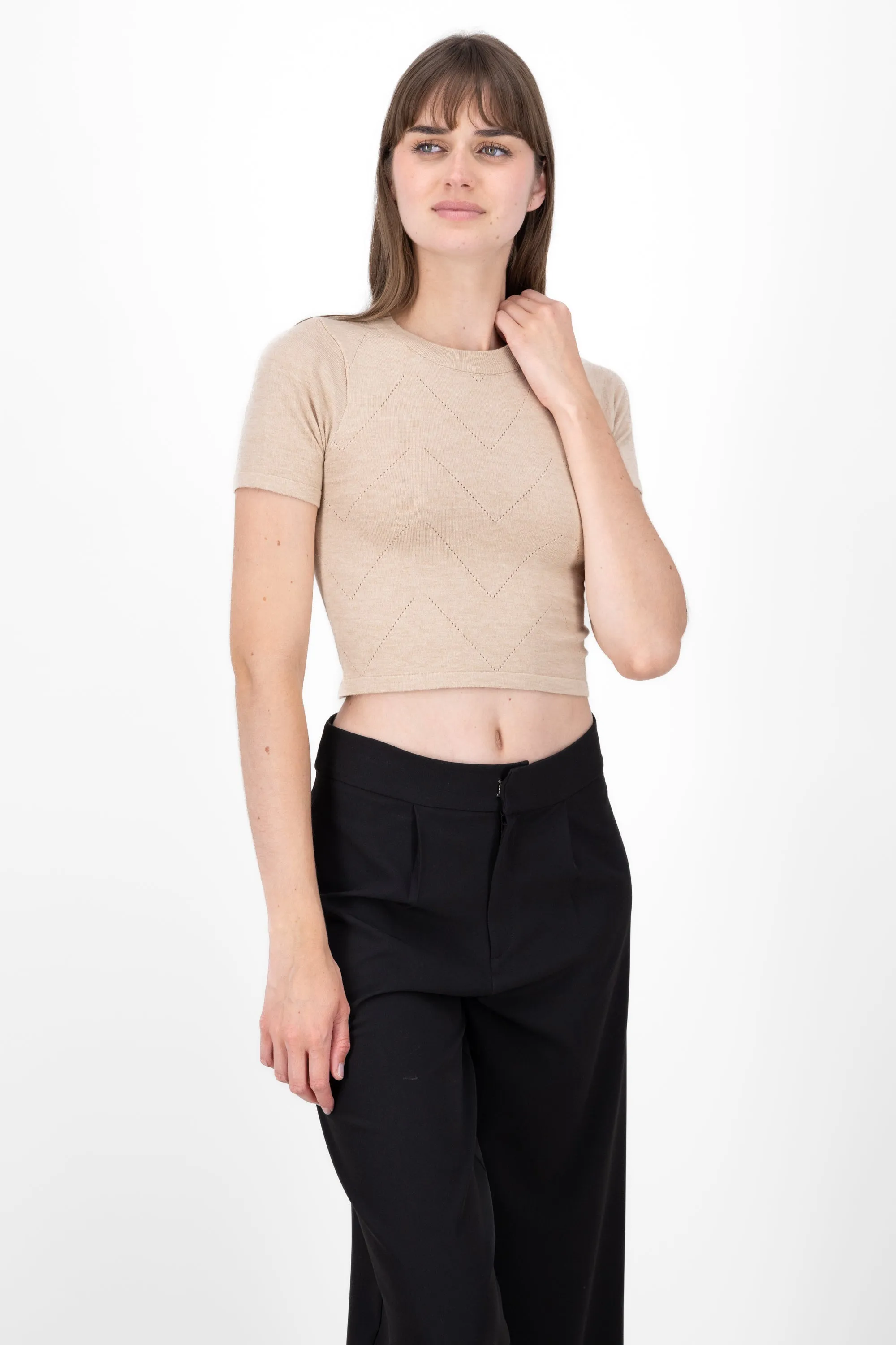 Top tejido liso manga corta sold by Shasa