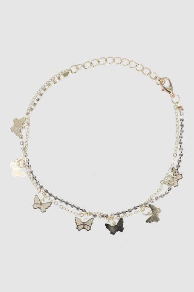 Anklet brillos mariposa sold by Shasa