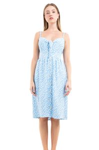 Vestido midi flores botones sold by Shasa