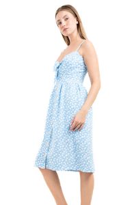 Vestido midi flores botones sold by Shasa