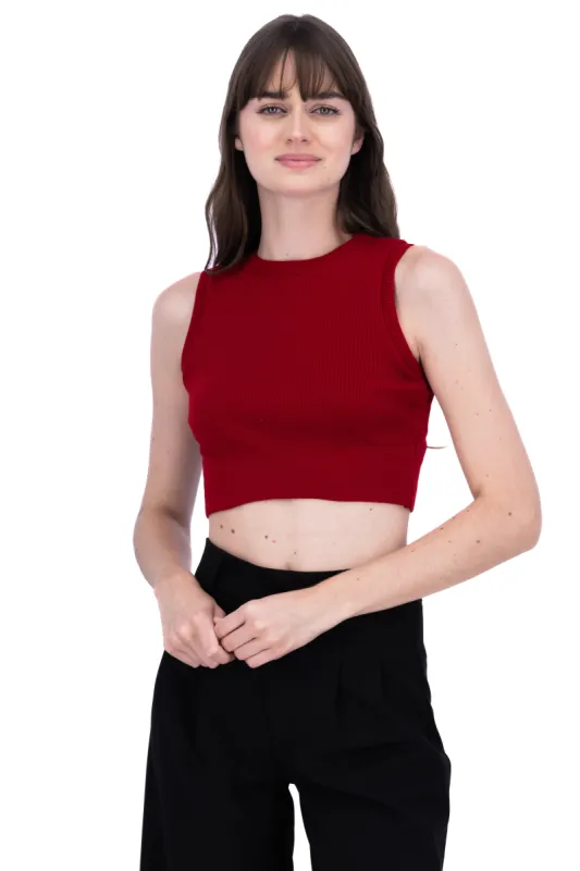 Top acanalado cuello redondo sold by Shasa
