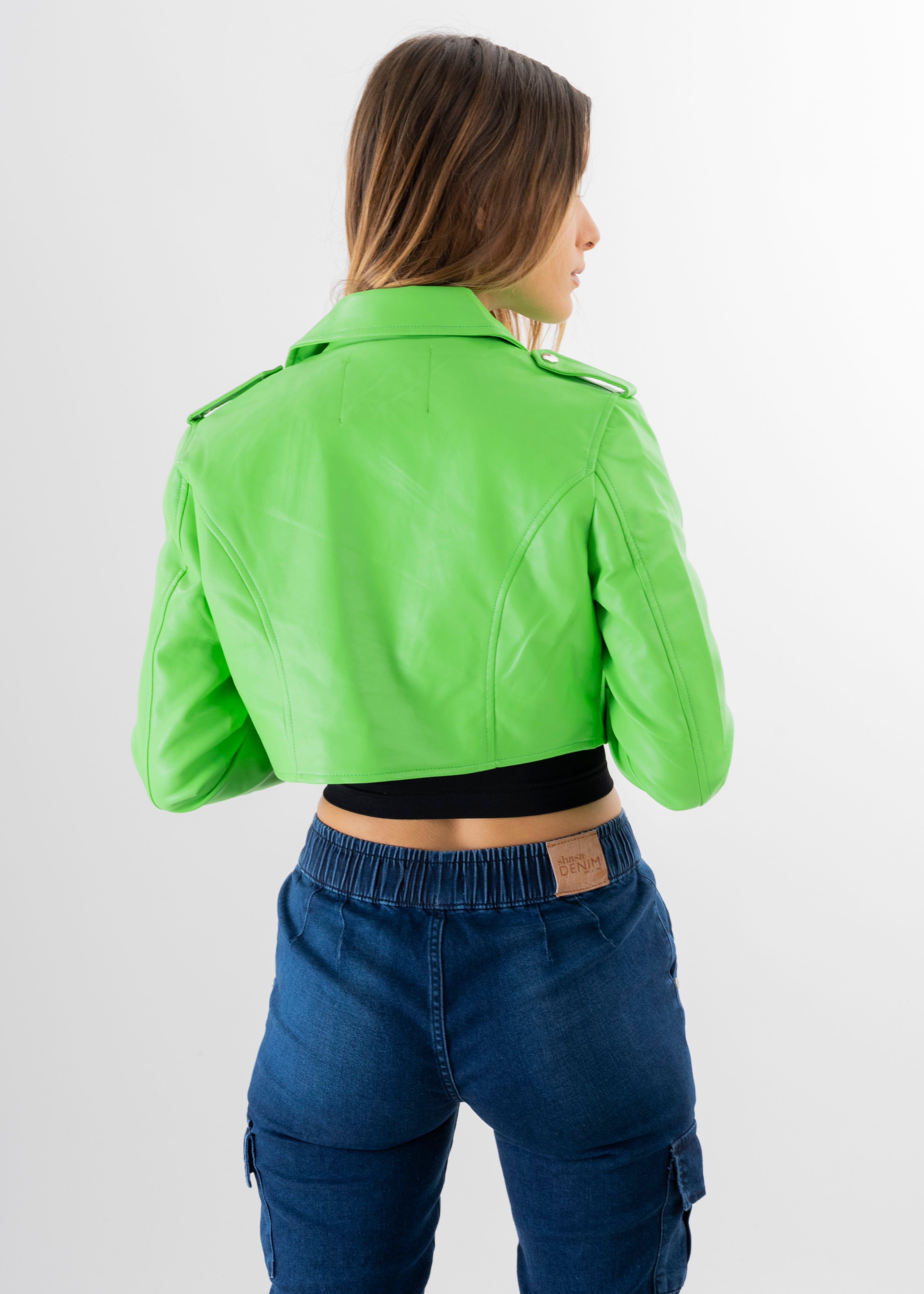 Chamarra crop biker efecto piel sold by Shasa product image thumbnail 4