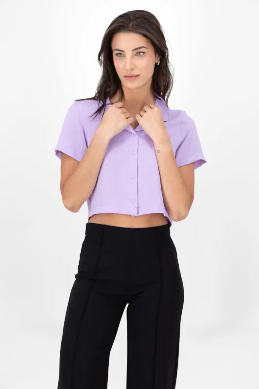 Camisa Crop Amplia Manga Corta sold by Shasa