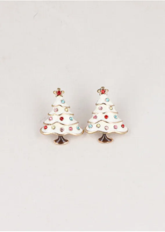 Aretes studs arbolito navideño sold by Shasa