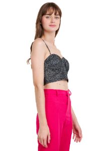 Top crop bustier lurex sold by Shasa