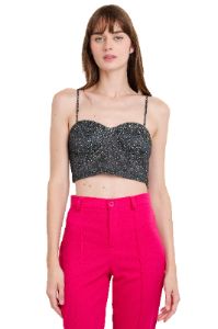 Top crop bustier lurex sold by Shasa
