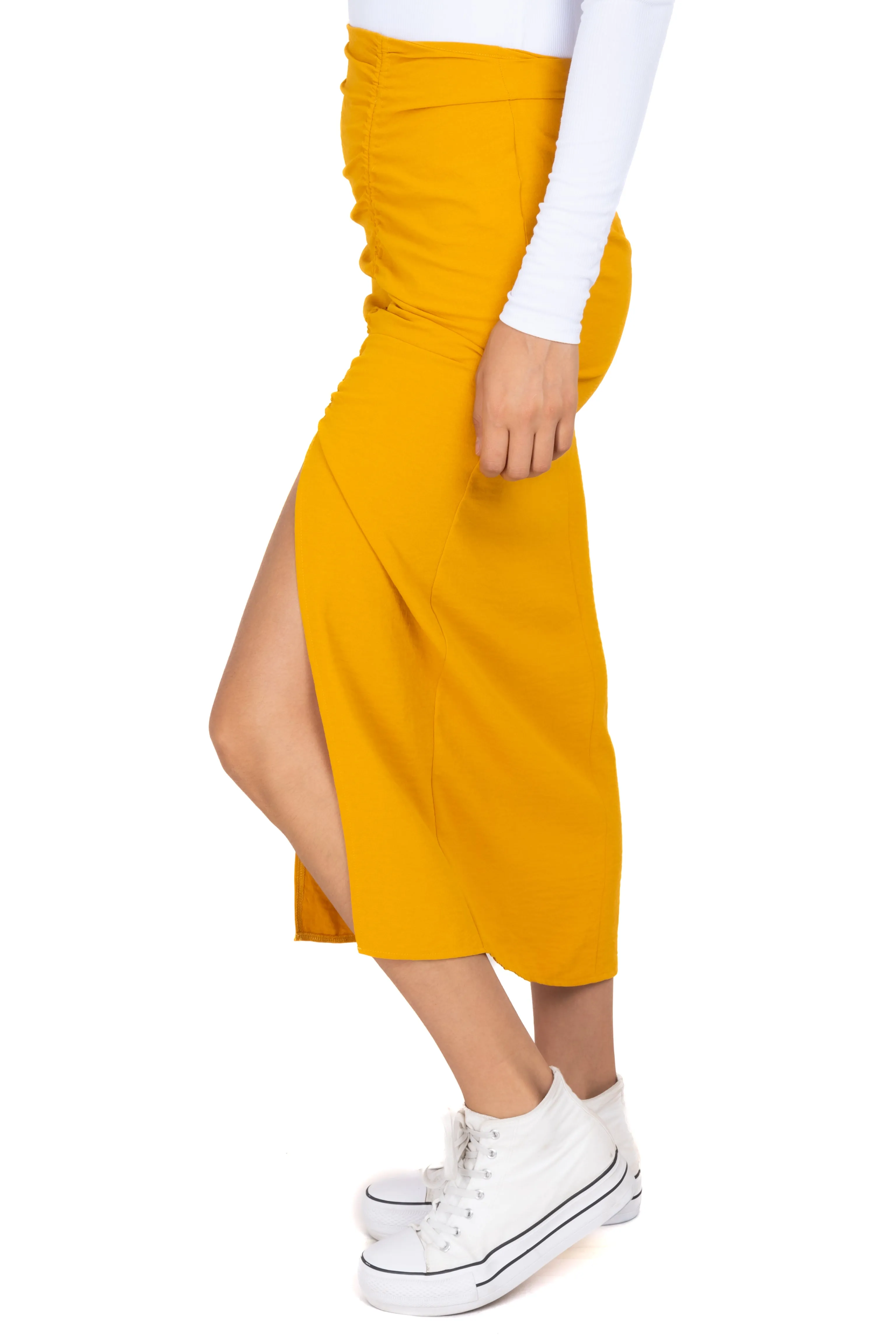 Falda midi abertura fruncido sold by Shasa product image thumbnail 3