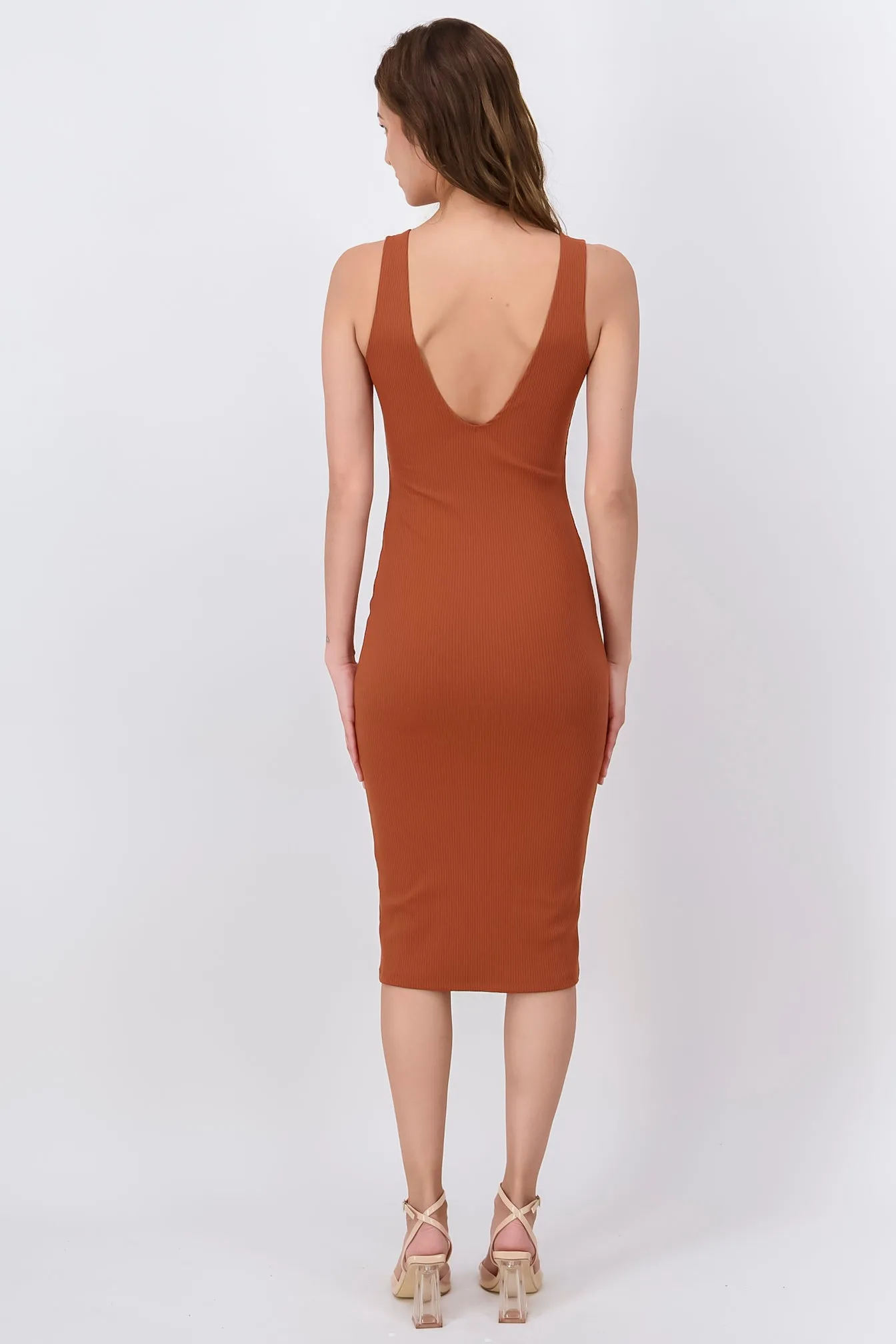 Vestido Midi Acanalado Liso sold by Shasa product image thumbnail 4