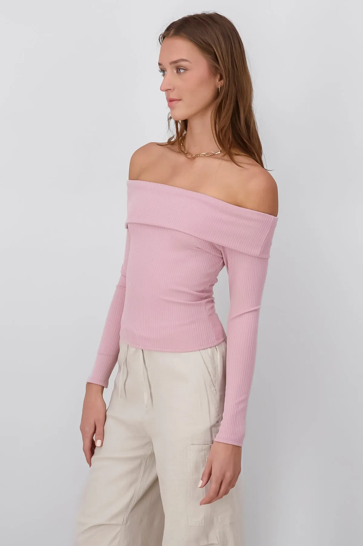 Top Rib Manga Larga Sin Hombros sold by Shasa product image thumbnail 3