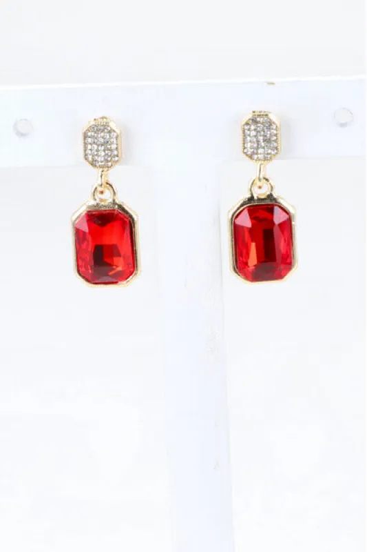 Aretes Cuadro Cristal Color sold by Shasa