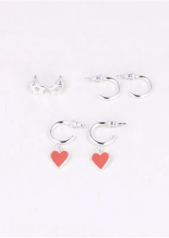 3 Pr Aretes Arracadas Corazon sold by Shasa