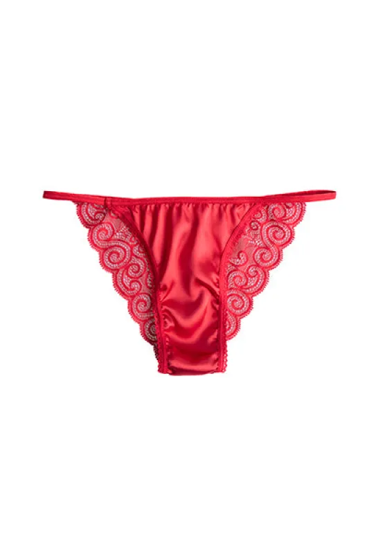 Bikini satín encaje cintas sold by Shasa