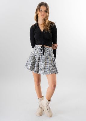 Falda mini tableada cuadros sold by Shasa