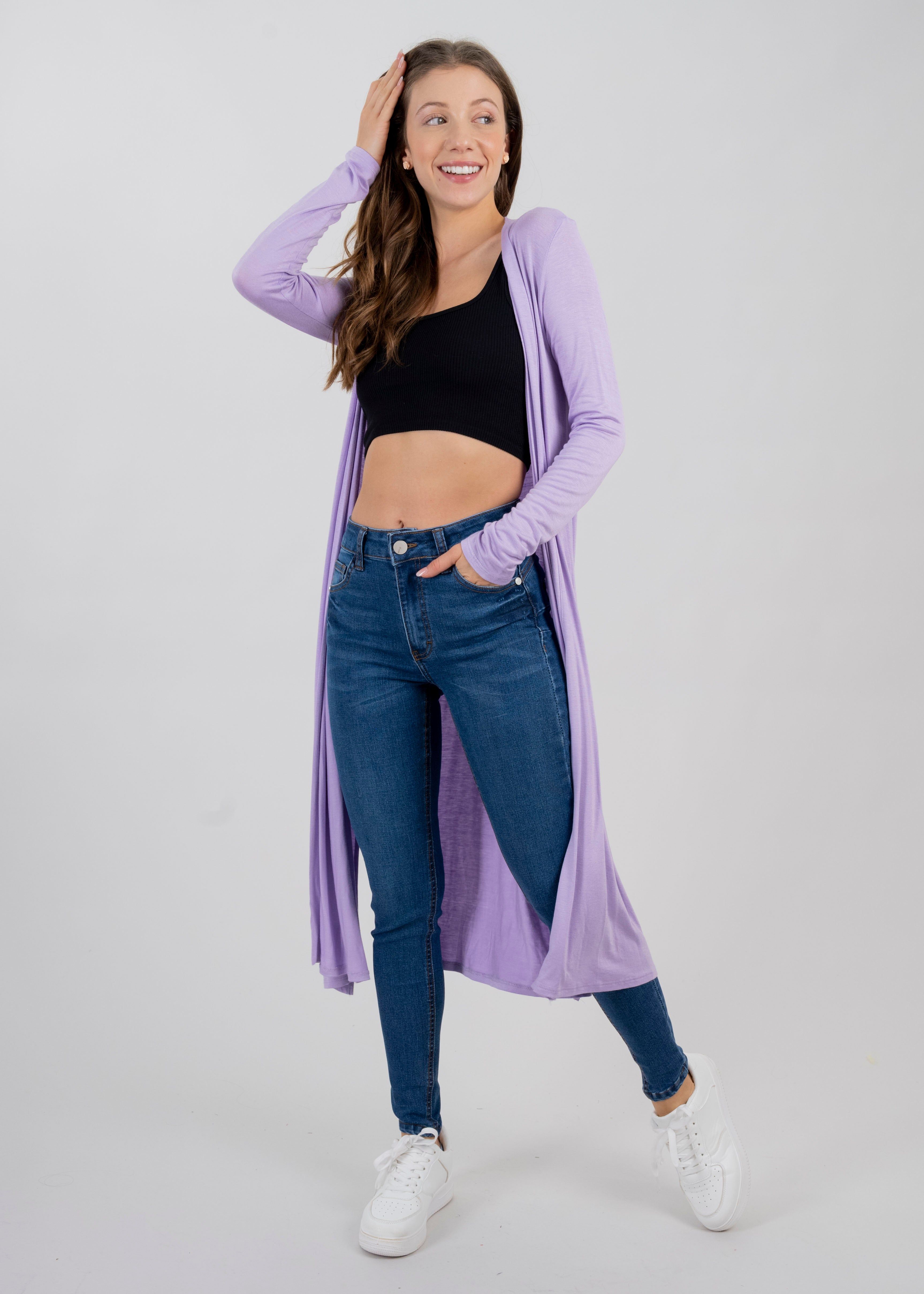 Cárdigan largo aberturas laterales sold by Shasa