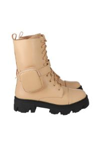 Bota combat larga con monedero sold by Shasa