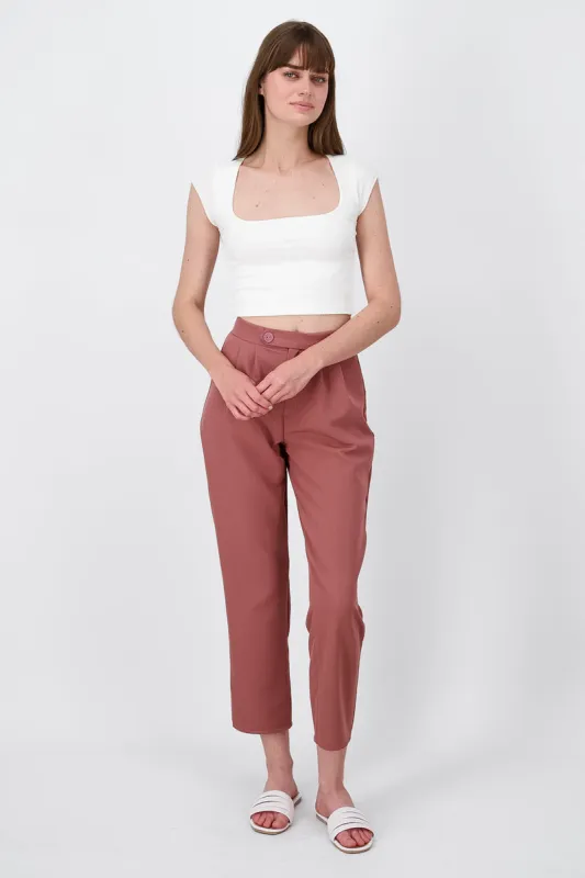 Pantalón Recto Liso Botón sold by Shasa
