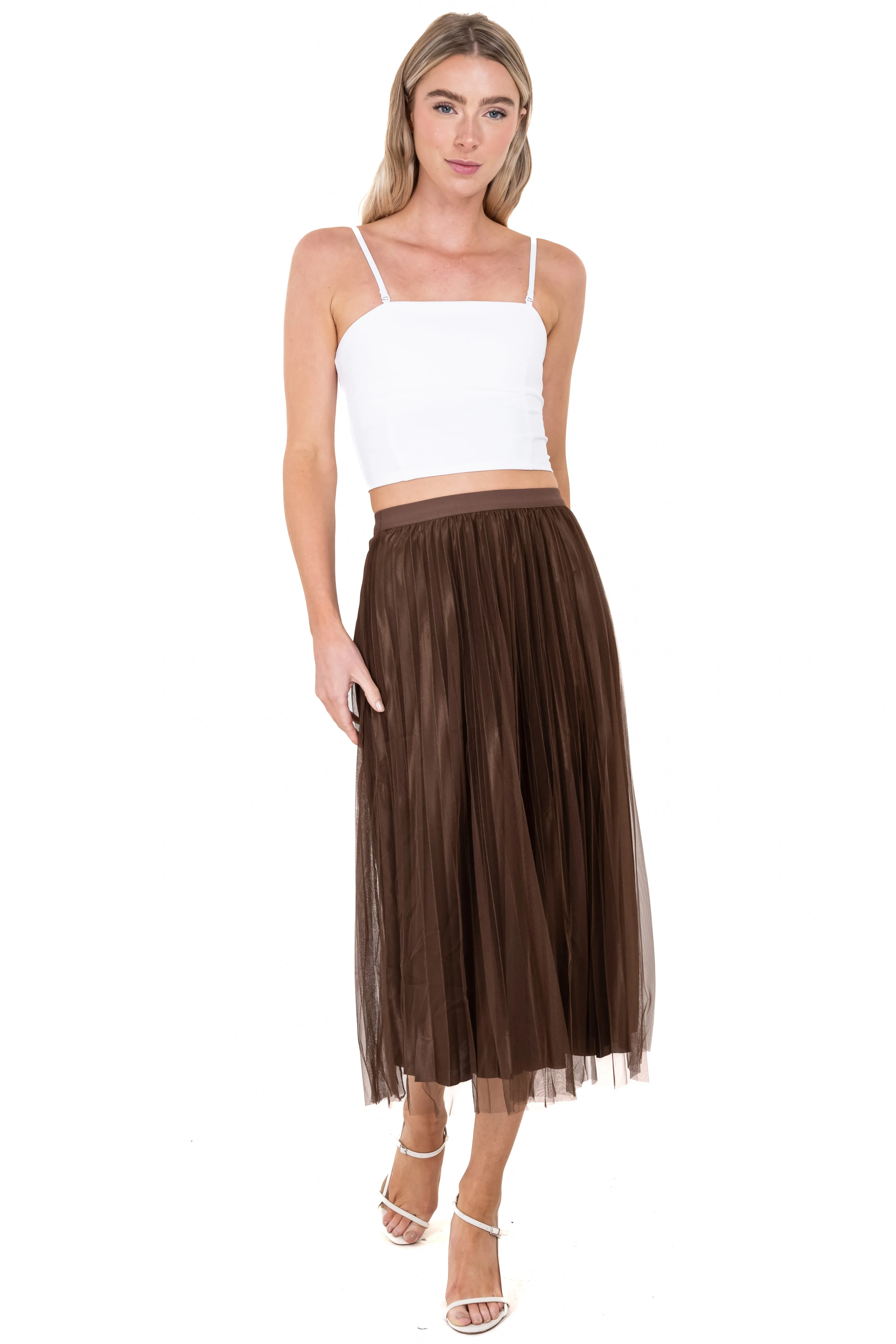 Falda midi mesh plisada sold by Shasa product image thumbnail 2