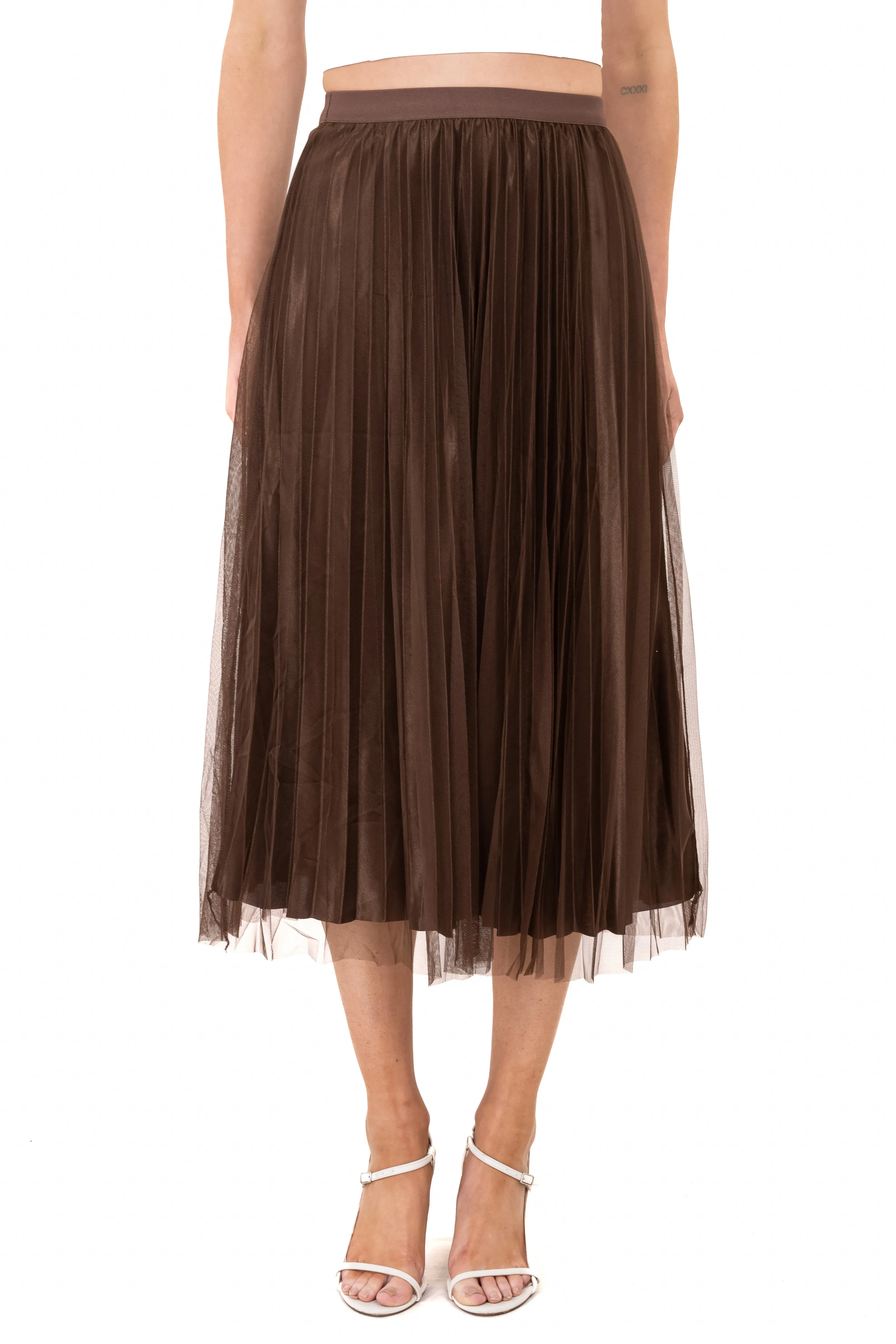 Falda midi mesh plisada sold by Shasa