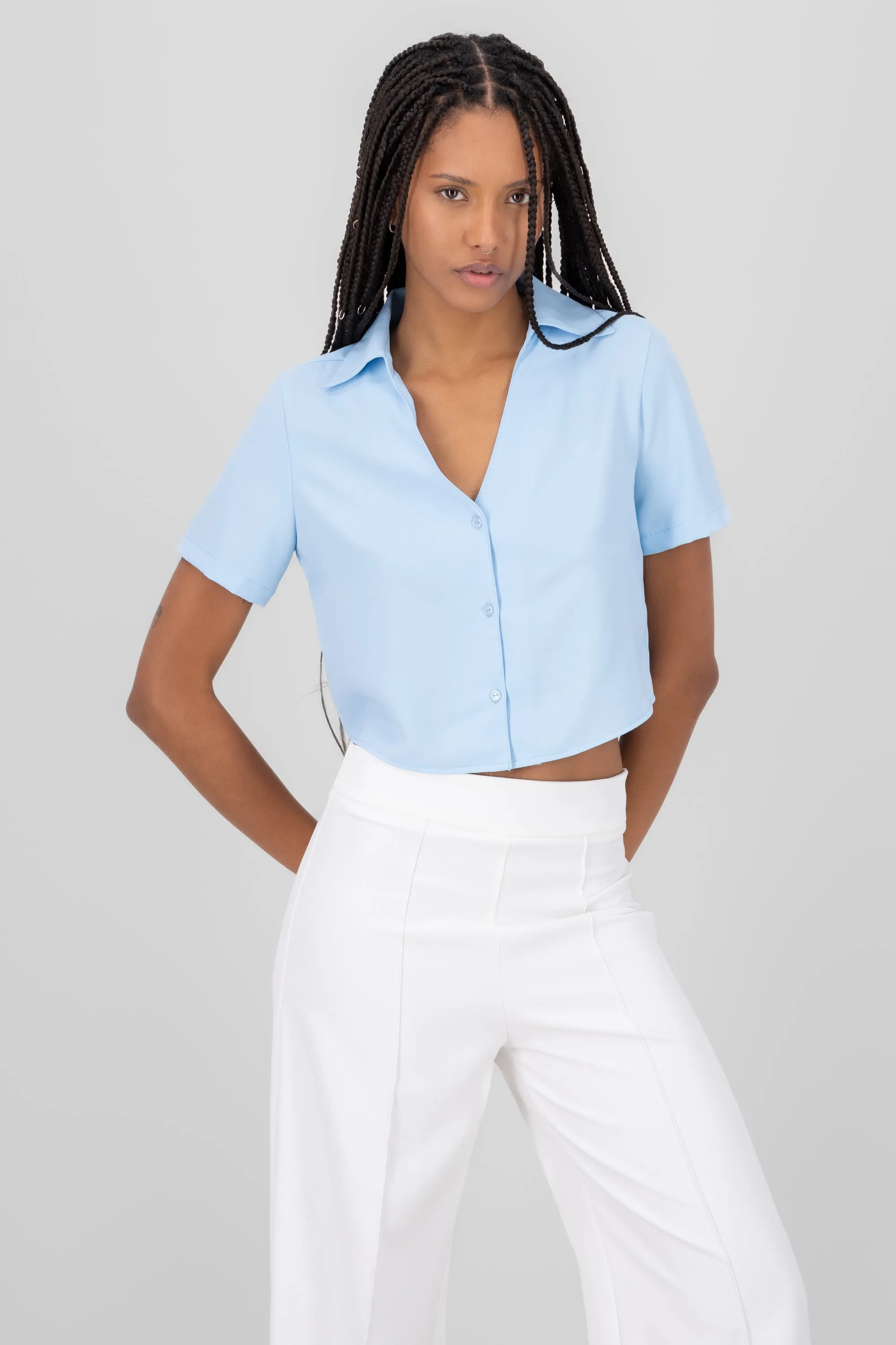 Camisa lisa manga corta con botones Hypsters sold by Shasa product image thumbnail 2