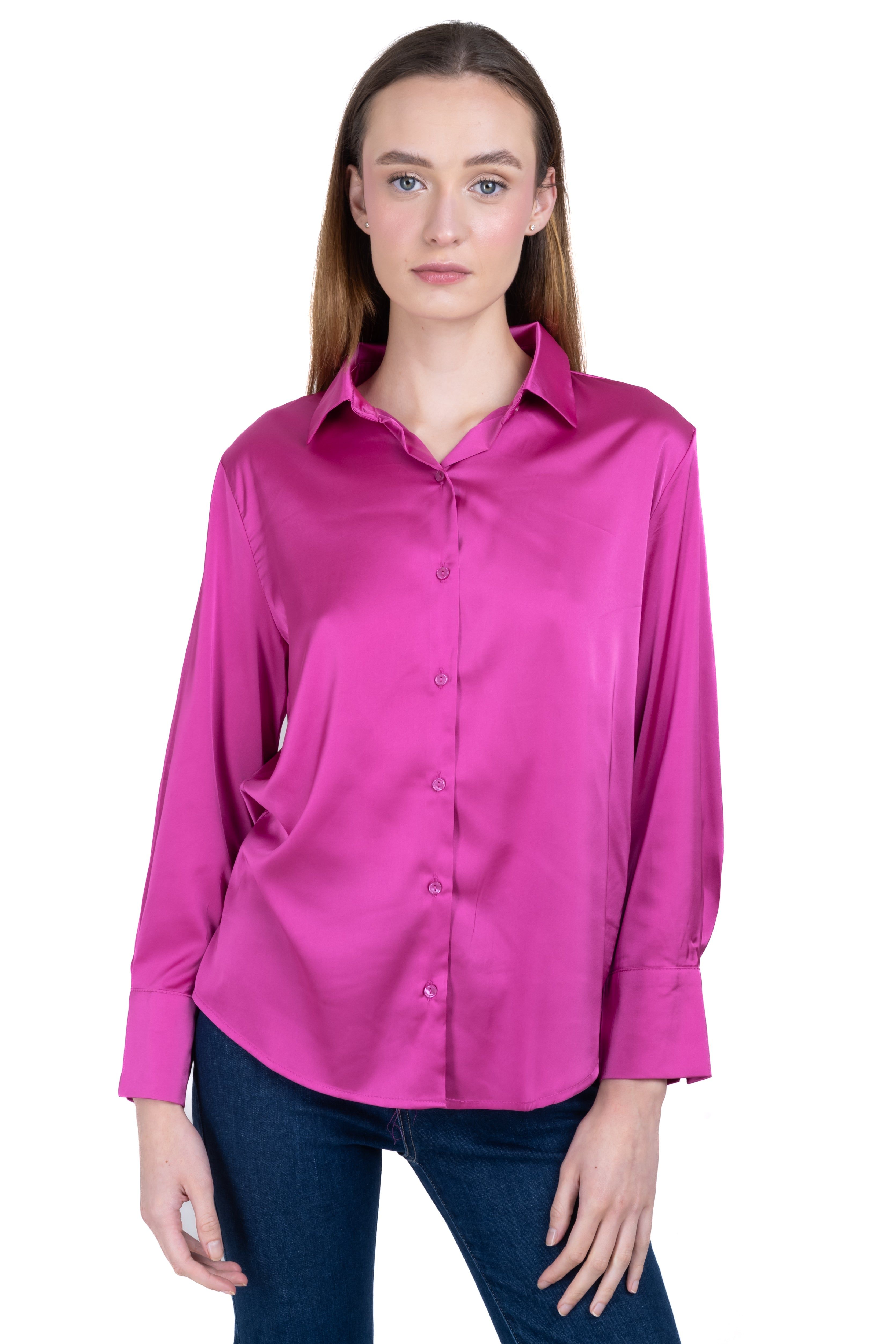 Camisa satinada manga larga sold by Shasa