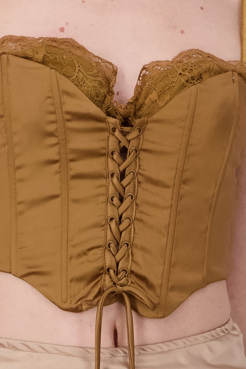 Blusa corset satin con lace up sold by Shasa product image thumbnail 5