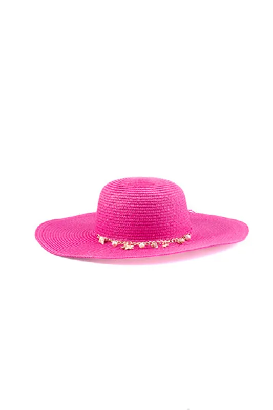 Sombrero Floopy Cadena Conchas sold by Shasa